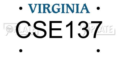 CSE137 Virginia License Plate