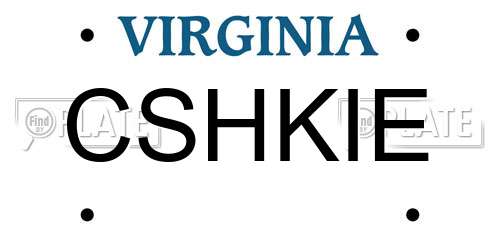 CSHKIE Virginia License Plate