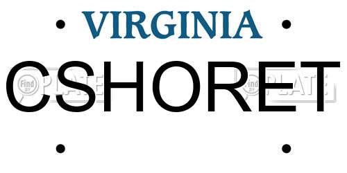 CSHORET Virginia License Plate