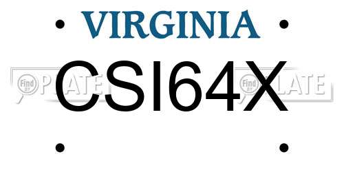 CSI64X Virginia License Plate