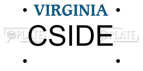 CSIDE Virginia License Plate