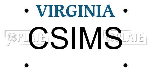CSIMS Virginia License Plate
