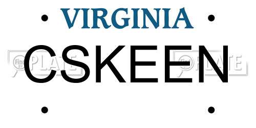 CSKEEN Virginia License Plate