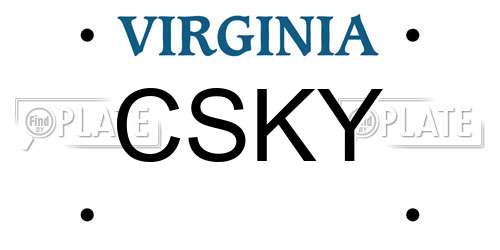 CSKY Virginia License Plate
