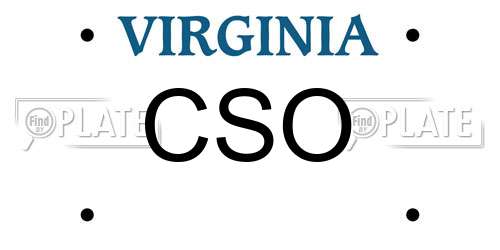 CSO Virginia License Plate