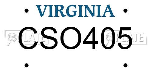 CSO405 Virginia License Plate