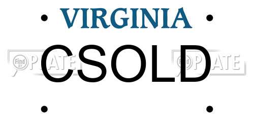 CSOLD Virginia License Plate