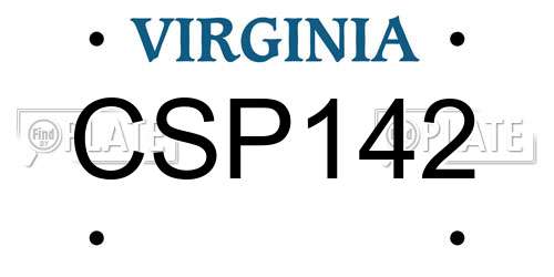 CSP142 Virginia License Plate