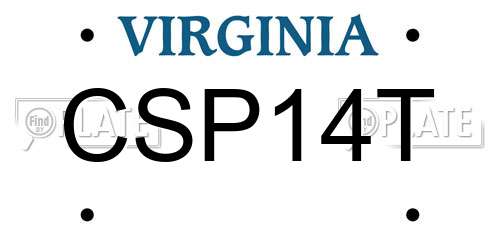 CSP14T Virginia License Plate