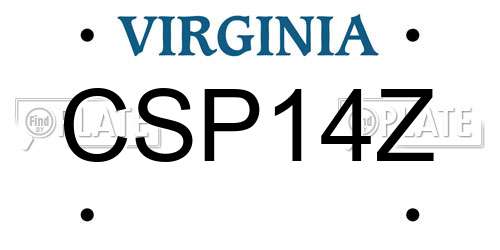 CSP14Z Virginia License Plate