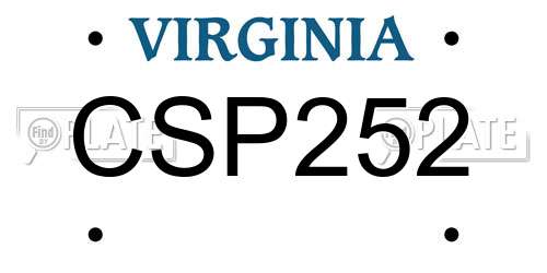 CSP252 Virginia License Plate