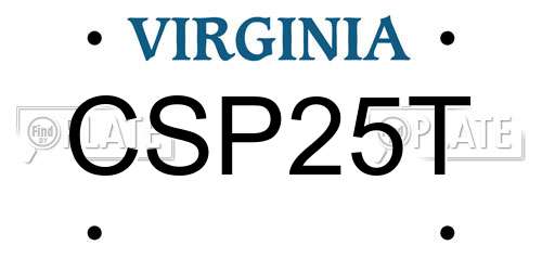 CSP25T Virginia License Plate