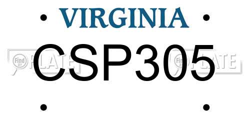 CSP305 Virginia License Plate