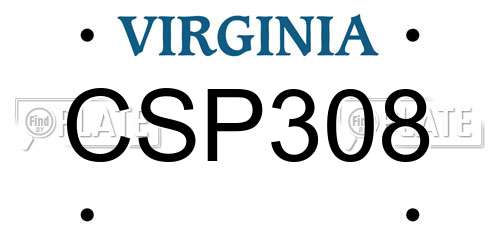 CSP308 Virginia License Plate