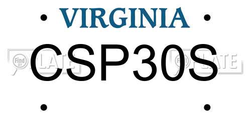 CSP30S Virginia License Plate