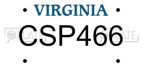 CSP466 Virginia License Plate