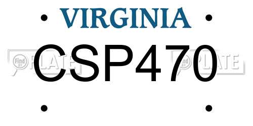 CSP470 Virginia License Plate