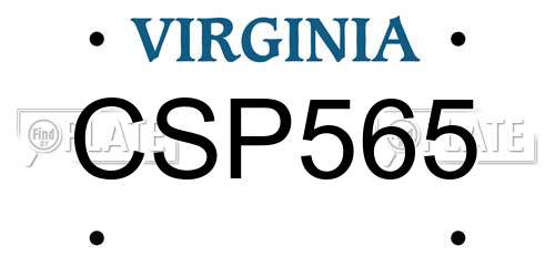 CSP565 Virginia License Plate