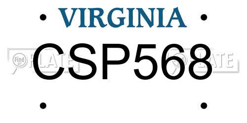 CSP568 Virginia License Plate