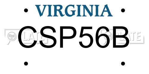 CSP56B Virginia License Plate