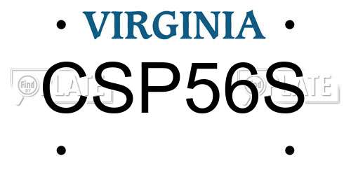 CSP56S Virginia License Plate