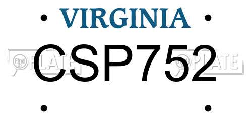 CSP752 Virginia License Plate