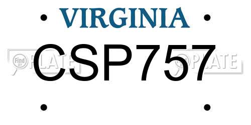 CSP757 Virginia License Plate