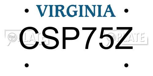 CSP75Z Virginia License Plate