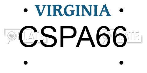 CSPA66 Virginia License Plate
