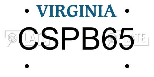 CSPB65 Virginia License Plate