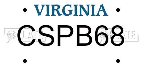 CSPB68 Virginia License Plate