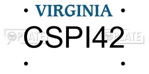 CSPI42 Virginia License Plate