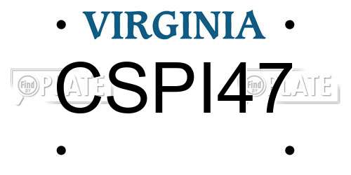 CSPI47 Virginia License Plate