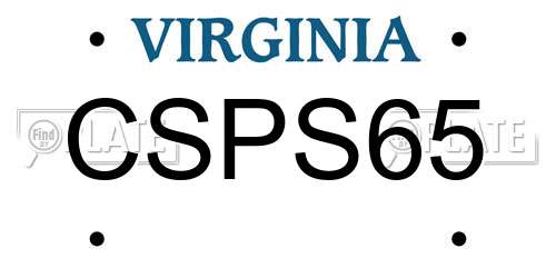 CSPS65 Virginia License Plate