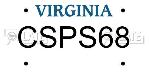 CSPS68 Virginia License Plate