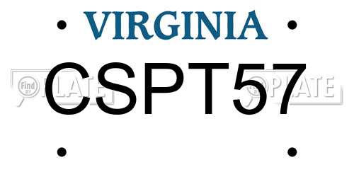 CSPT57 Virginia License Plate