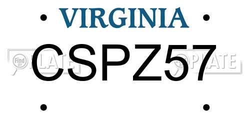 CSPZ57 Virginia License Plate