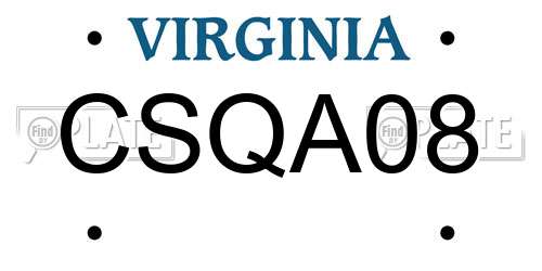 CSQA08 Virginia License Plate