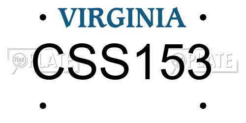 CSS153 Virginia License Plate