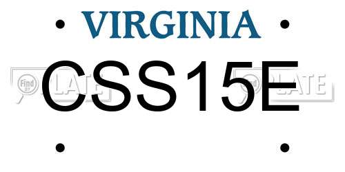 CSS15E Virginia License Plate