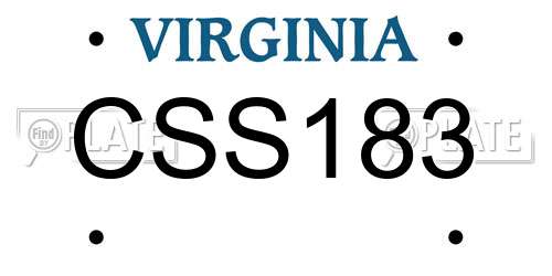 CSS183 Virginia License Plate