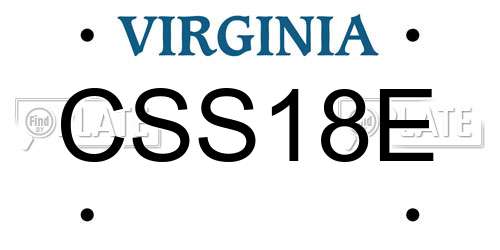 CSS18E Virginia License Plate