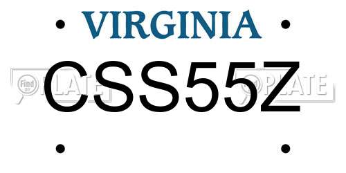 CSS55Z Virginia License Plate