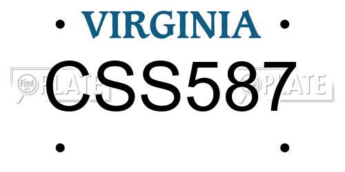 CSS587 Virginia License Plate