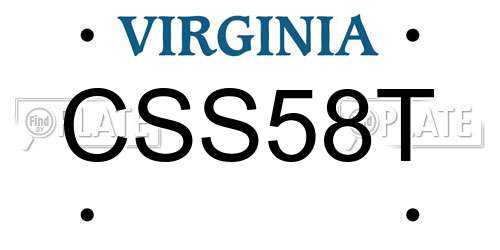 CSS58T Virginia License Plate