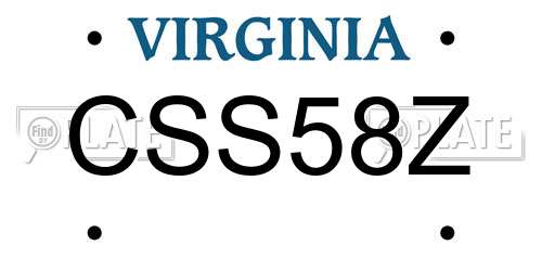 CSS58Z Virginia License Plate