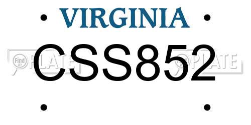 CSS852 Virginia License Plate