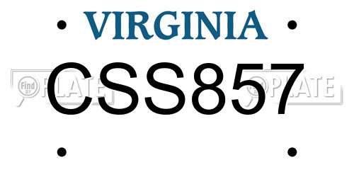 CSS857 Virginia License Plate