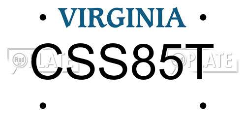 CSS85T Virginia License Plate