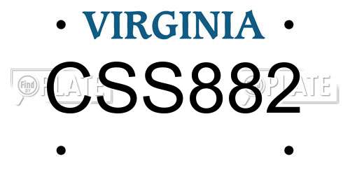 CSS882 Virginia License Plate